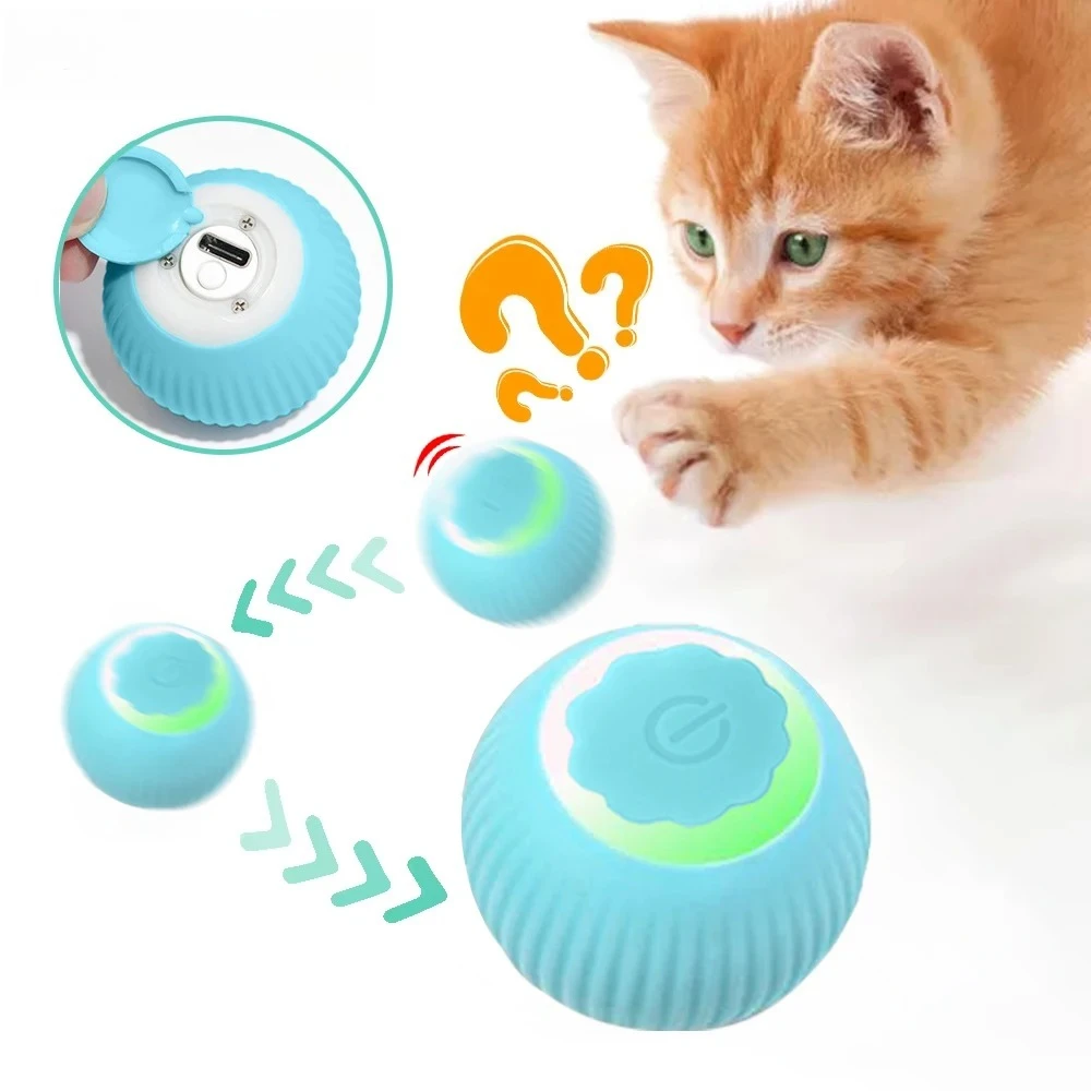 Cat Interactive Ball Training Self-moving Kitten Electric Cat Ball Toys Electronic Automatic Rolling Magic Ball Toys For Cat Dog