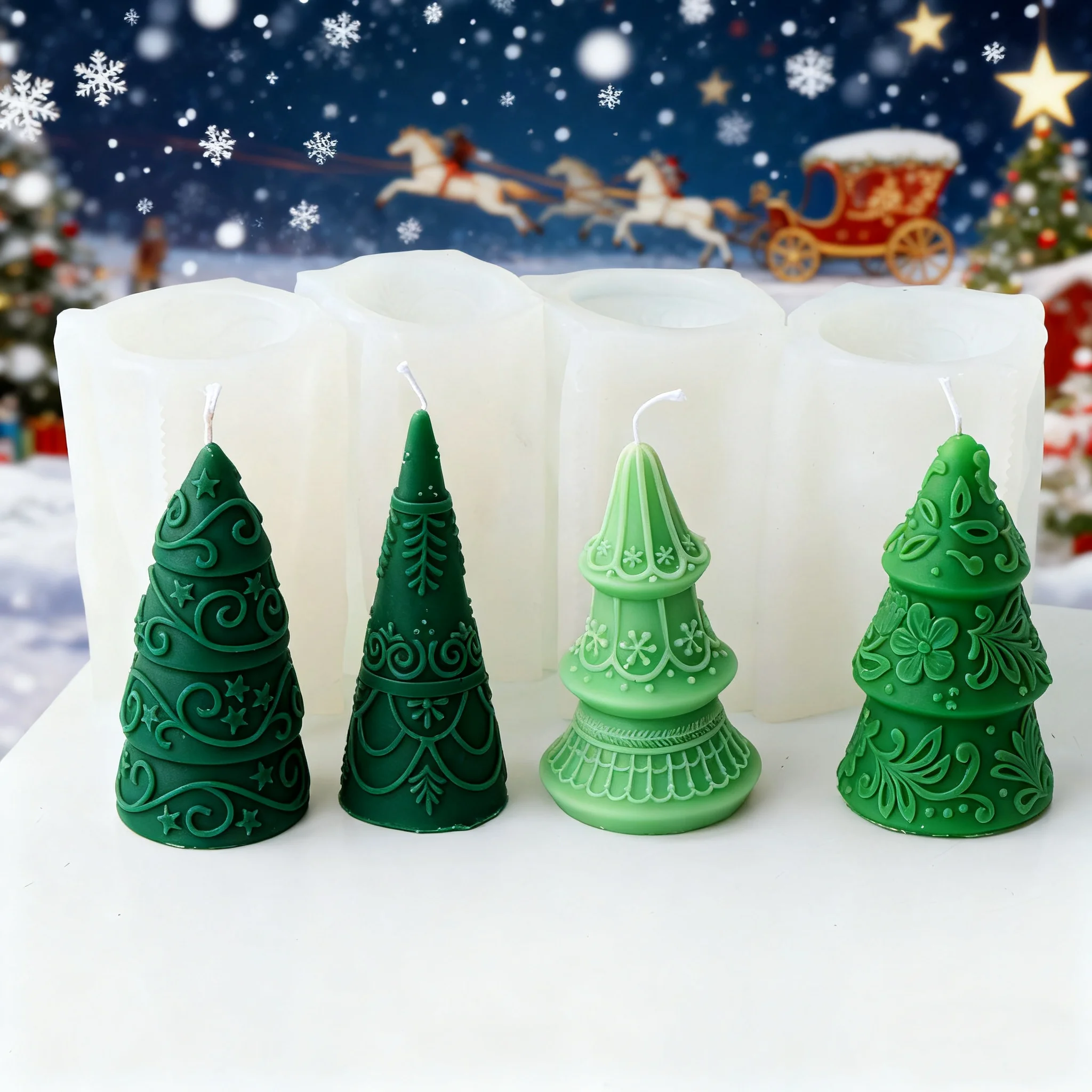 Vine Embossed  Christmas Tree  - Candle Making Vinings 评论和价格