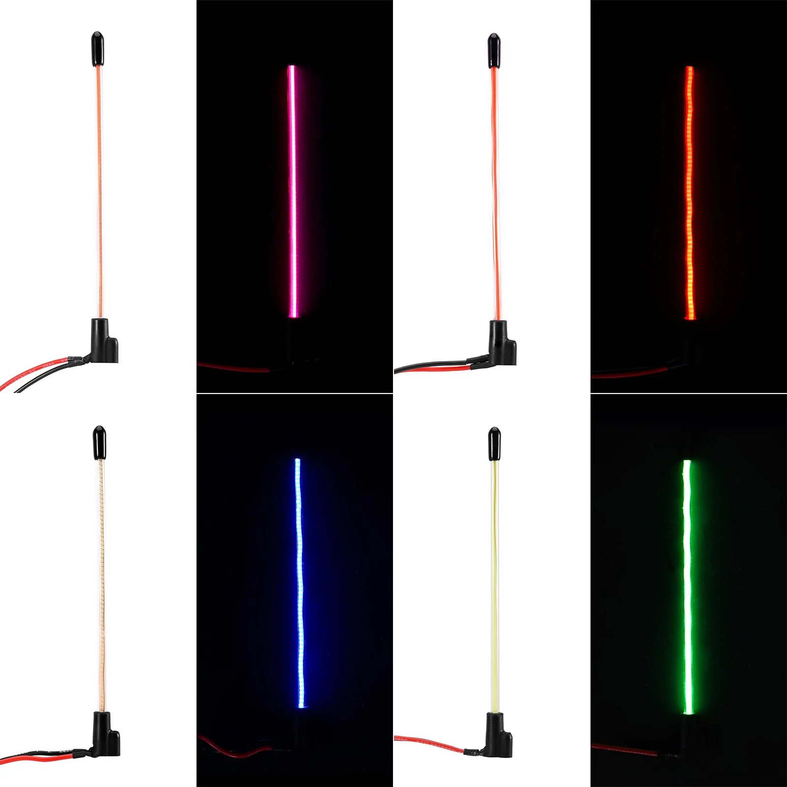 INJORA LED سوط ضوء مع مقياس جبل ل 1/18 1/24 RC الزواحف ليلة القيادة الملحقات