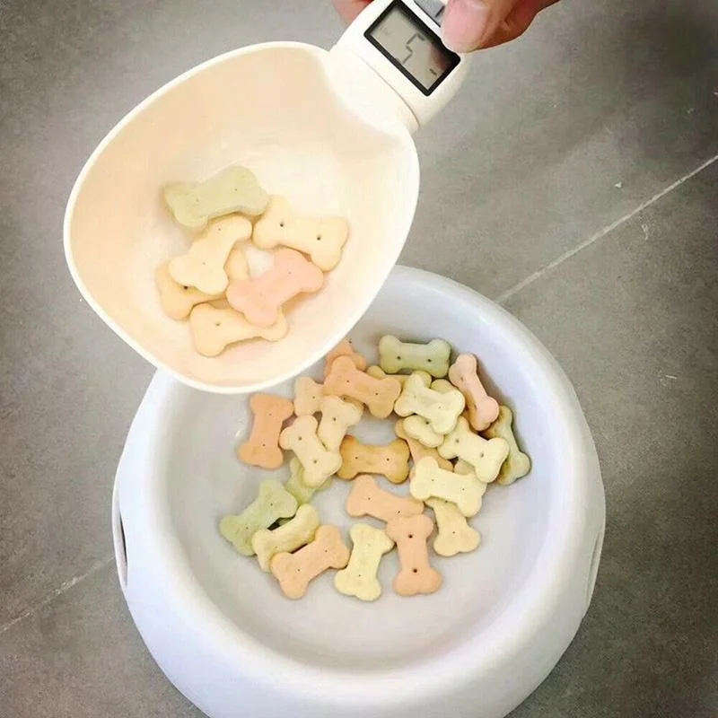 Báscula electrónica LCD para alimentos de mascotas, herramienta de pesaje de precisión para alimentación de perros y gatos, cuchara medidora de alimentos, báscula de cocina con pantalla Digital