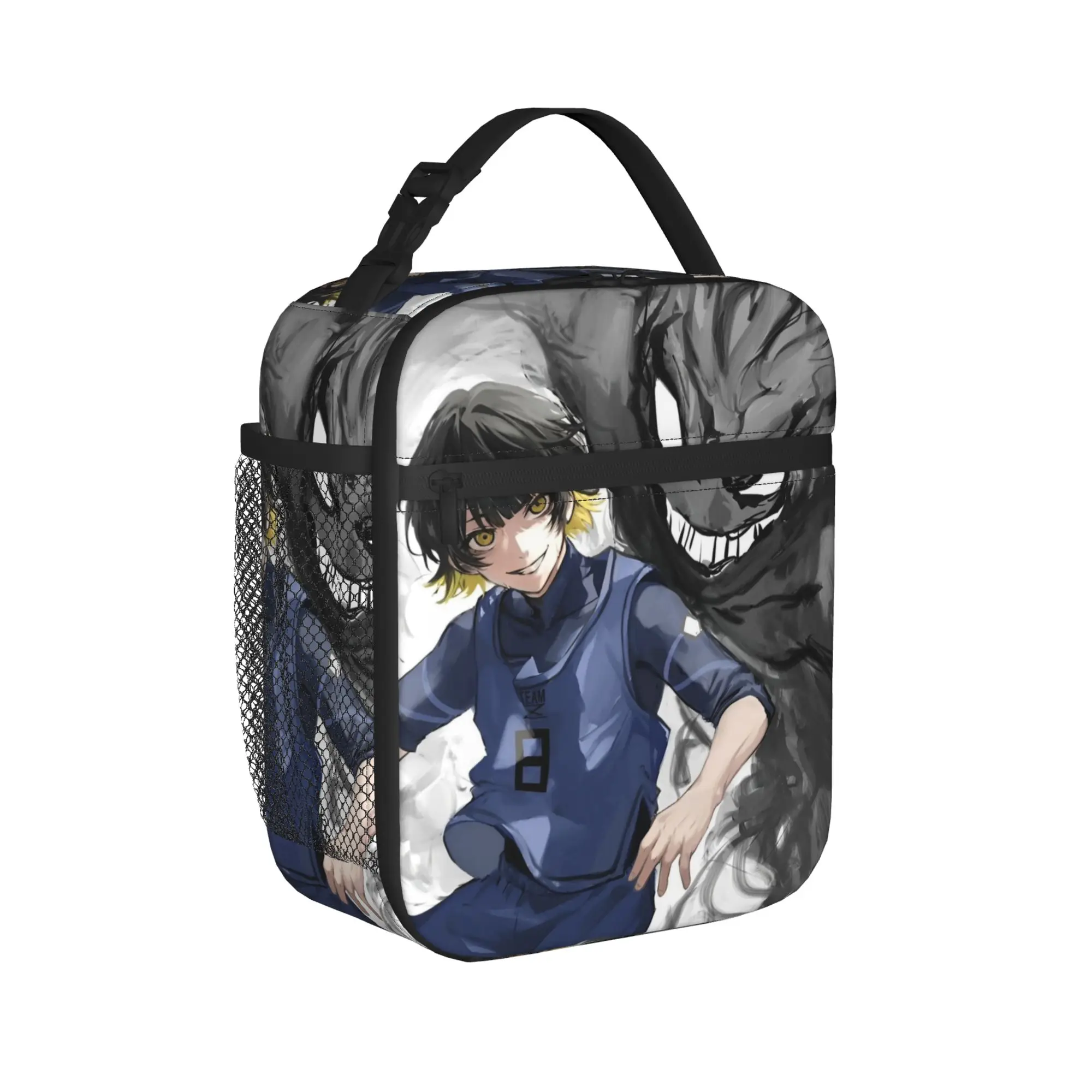 

Blues Locks Insulated Lunch Bags Portable Japanese Anime Reusable Thermal Bag Lunch Box Tote College Travel Food Bag