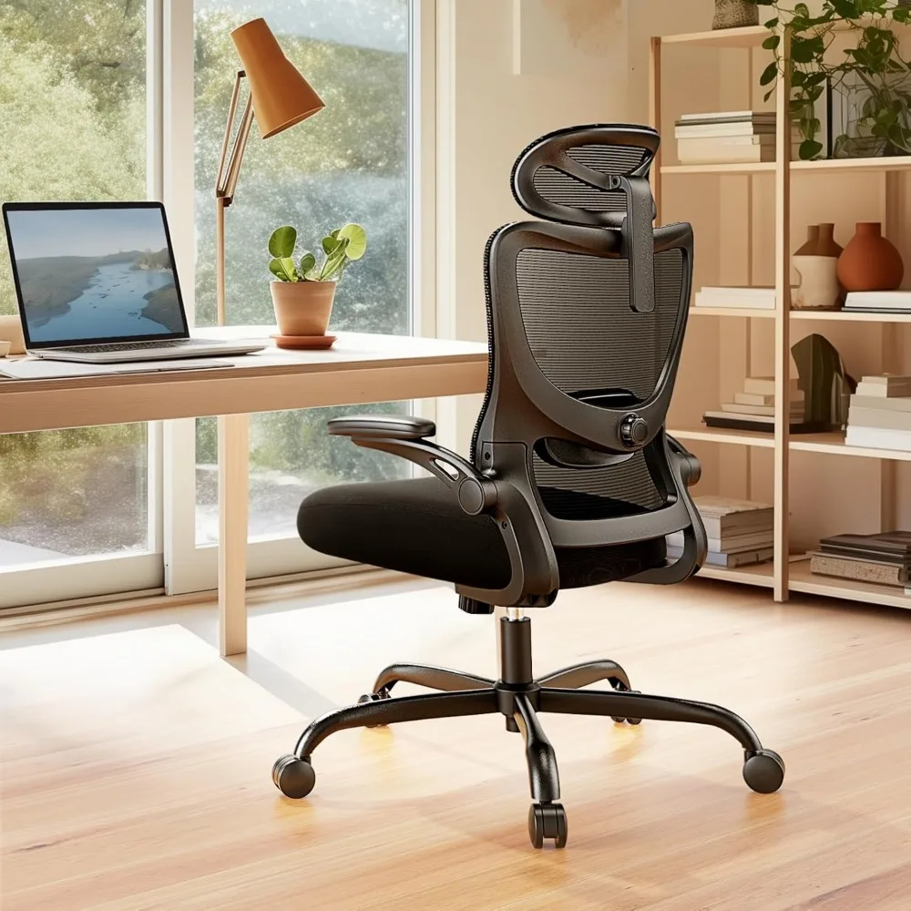 

Office Chair, Computer Desk Chair with High Back Mesh&Adjustable Lumbar Support Rolling Work Swivel Task Chairs with Armrests