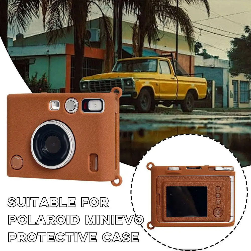 Silicone Camera Protective Cover Case For Instax Mini EVO, Shatterproof Protection Simple Solid Color Carrying Case Accesso P2O1