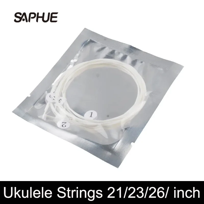 4pcs/set White Durable Nylon Ukulele Strings Replacement Part for 21 inch 23 inch 26 inch Stringed Instrument