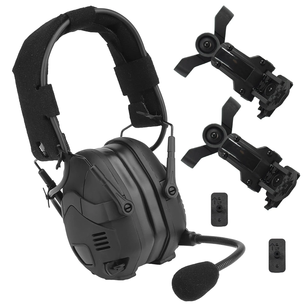 Tactical Bluetooth Noise Reduction Headset for OPS Core ARC and Wendy M-LOK Helmet Hunting Shooting Rechargeable Tuning