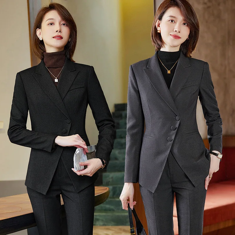 2022 New Autumn and Winter Long Sleeves Business Women's Clothing Suit Business Formal Wear White-Collar Workwear Graceful Fashi