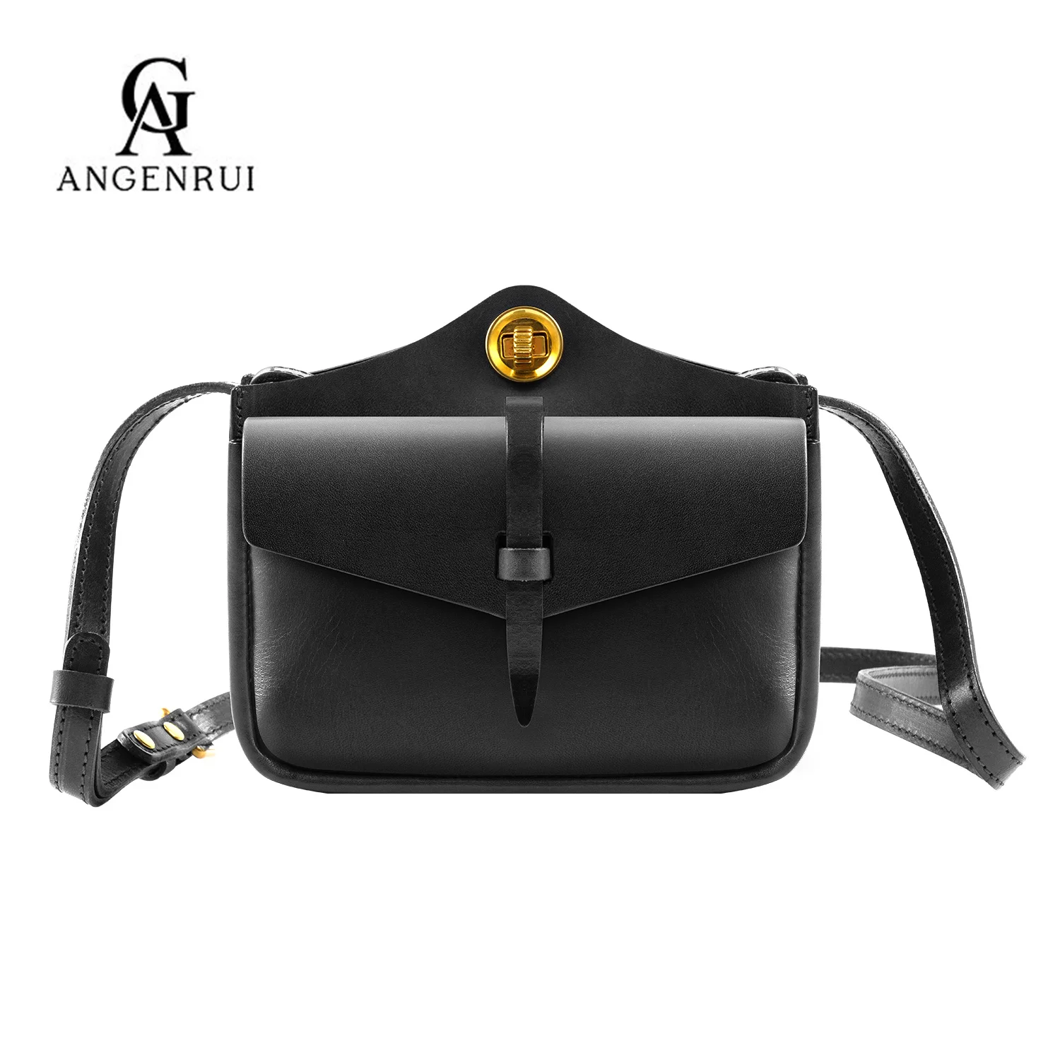 

ANGENGRUI Luxury Vegetable Tanned Cowhide Women's Bag Handmade Messenger Simple Fashion Shoulder