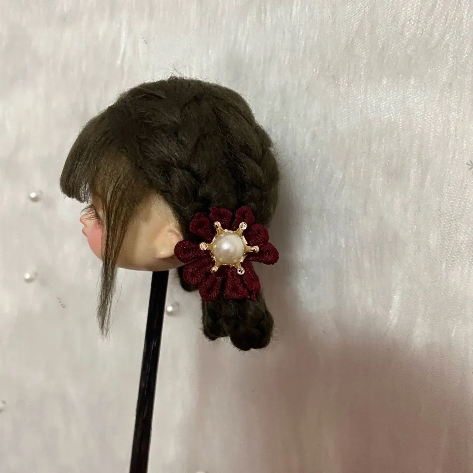 エレガントな 1/8 1/6 BJD ドールヘア、OB11 模造ビーチウールウィッグ、頭囲 12.5-18cm