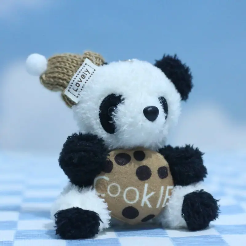 Cute And Cute Biscuits Little China Panda Pendant Toy Sichuan Giant Panda Doll Car Keychain Pendant Doll Christmas Gift Toys