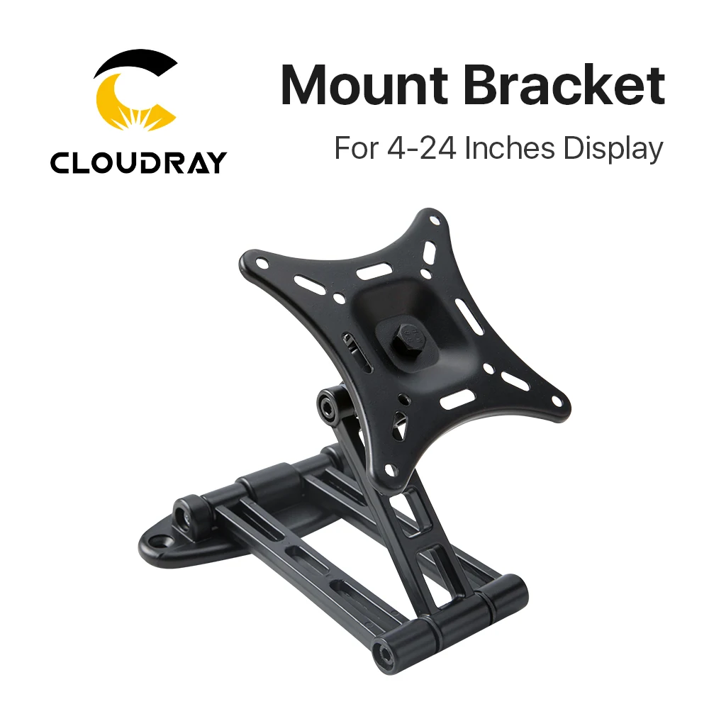 Cloudray Black & Silver TV Disply Mount Bracket 160*160mm for DIY Fiber Marking Machine 4-24 Inches Display Computer