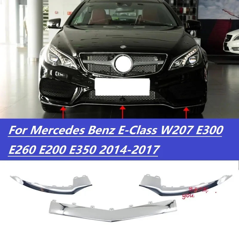 Front bumper electroplated bright strip2 door sports car2 door For Mercedes Benz E-Class W207 E300 E260 E200 E350 2014-2017