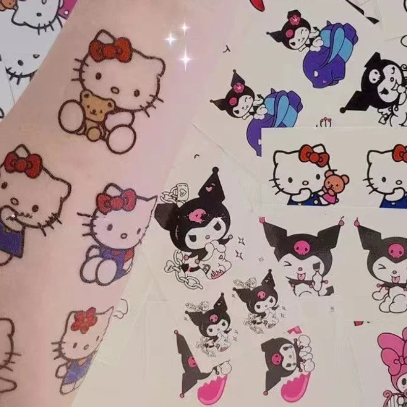 30pcs Sanrio Kuromi Tattoo Sticker Cartoon Anime Figure Temporary Tattoo on Children Arms Man and Girl DIY Sticker on Arms Legs