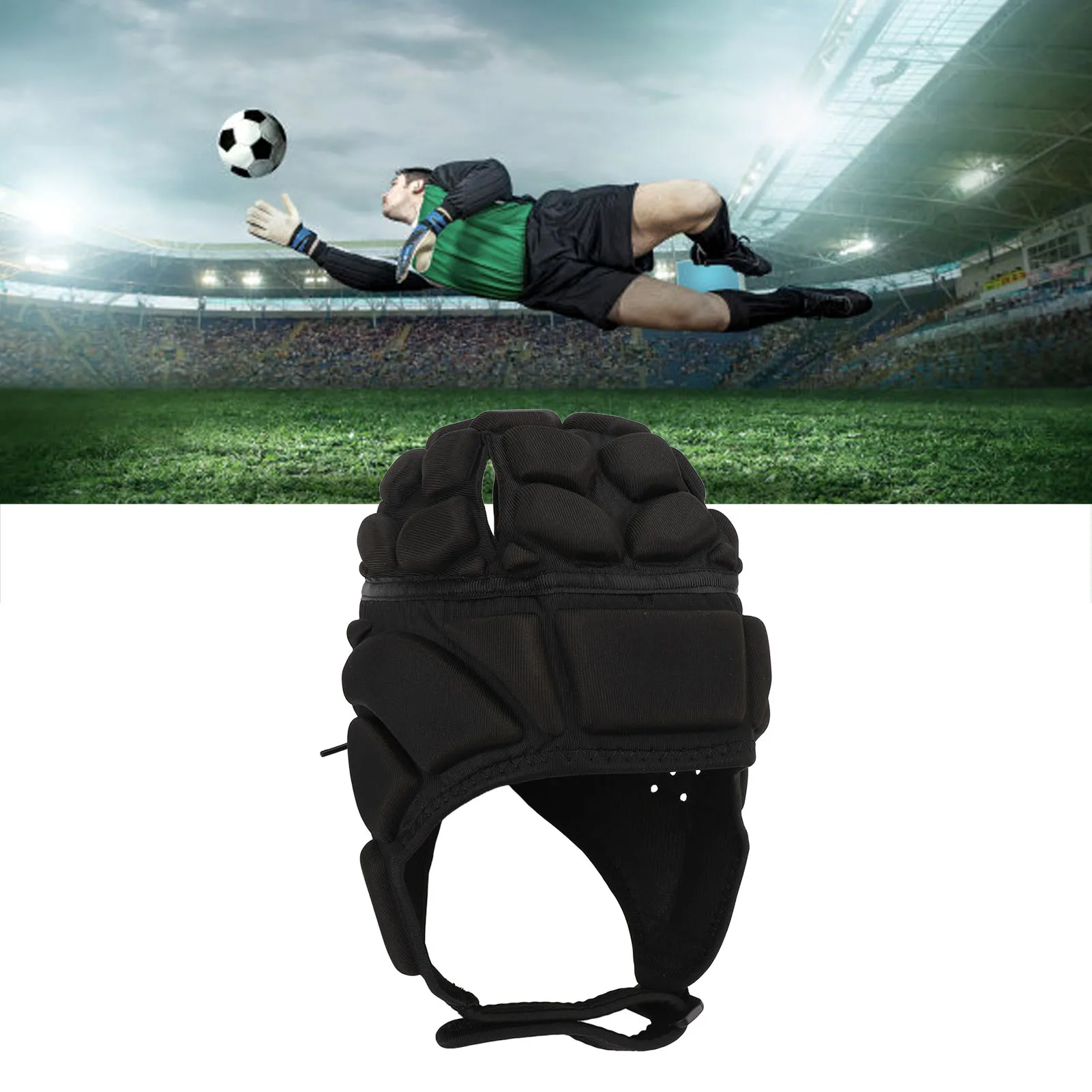 Rugby Protective Helmet EVA Sponge Padded Head Protector Breathable Football Padded Helmet for Skating Skiing Soccer Headgear