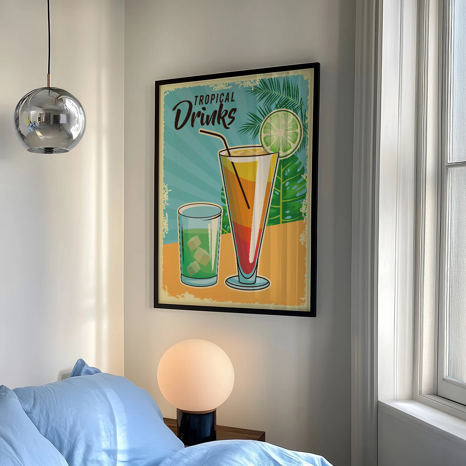 Retro Tequila Sunrise Mojito Wall Art Print Canvas Painting Poster Picture For Living Room,Bedroom Home Decor