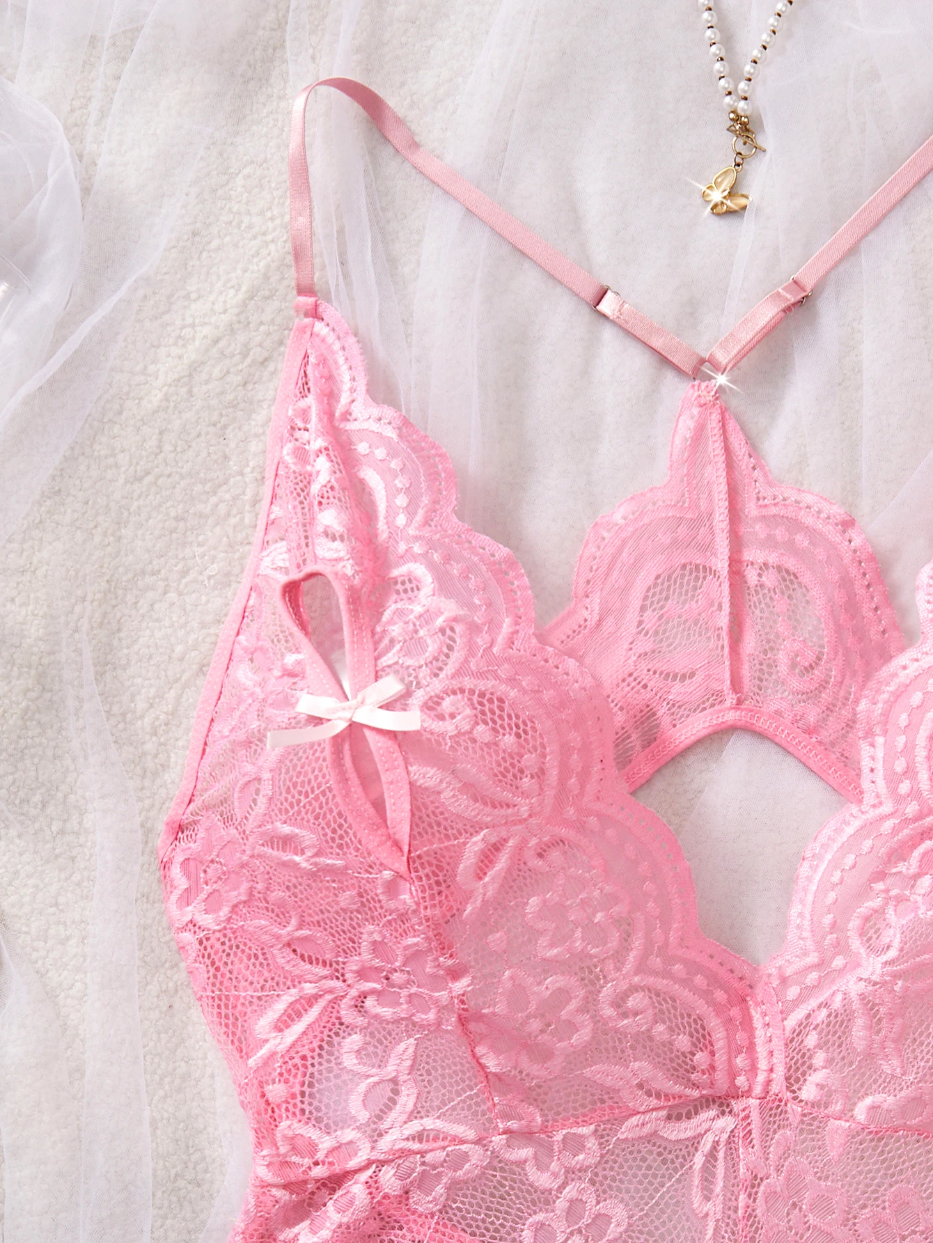 Dámské porno spodní prádlo, transparentní body, spodní prádlo, krajkové hluboké V bez rozkroku, jednodílné spodní prádlo pro dospělé - náhled 2