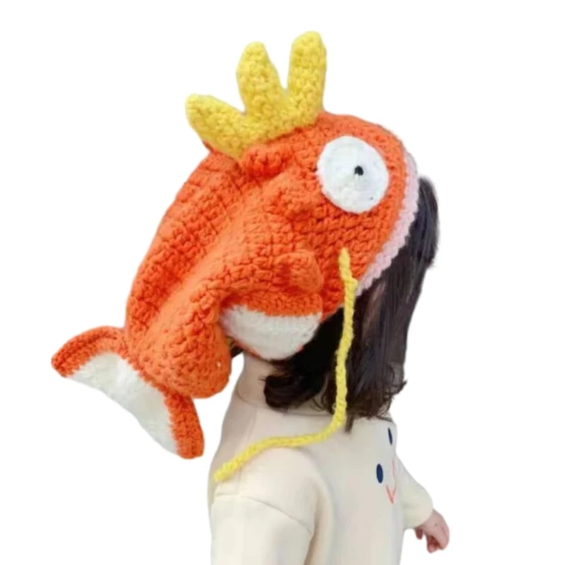 Party Hats Goldfish Adorkable Decorations Handmade Knitted Cartoon Photo Prop Hot Girl Cute Slouchy Crocheted Hat