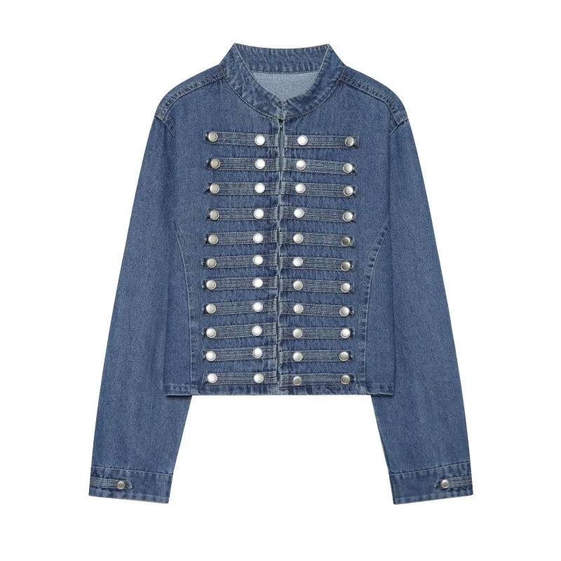 Women's 2026 Fall New Long-Sleeve Button-Decorated Napoleon-Style Slim Fashion Comfortable Wear Date Outing Parka Coat