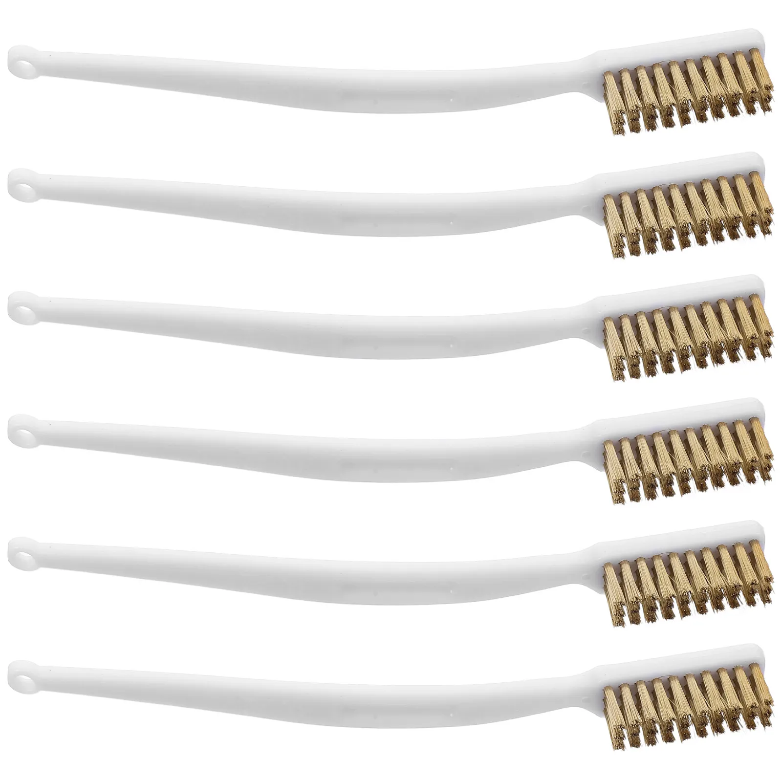 

6Pcs Mini Brass Wire Brush Set Curved Handle for 3D Printer Nozzle Hot End Heated Bed Cleaning Rust Welding Slag Removal