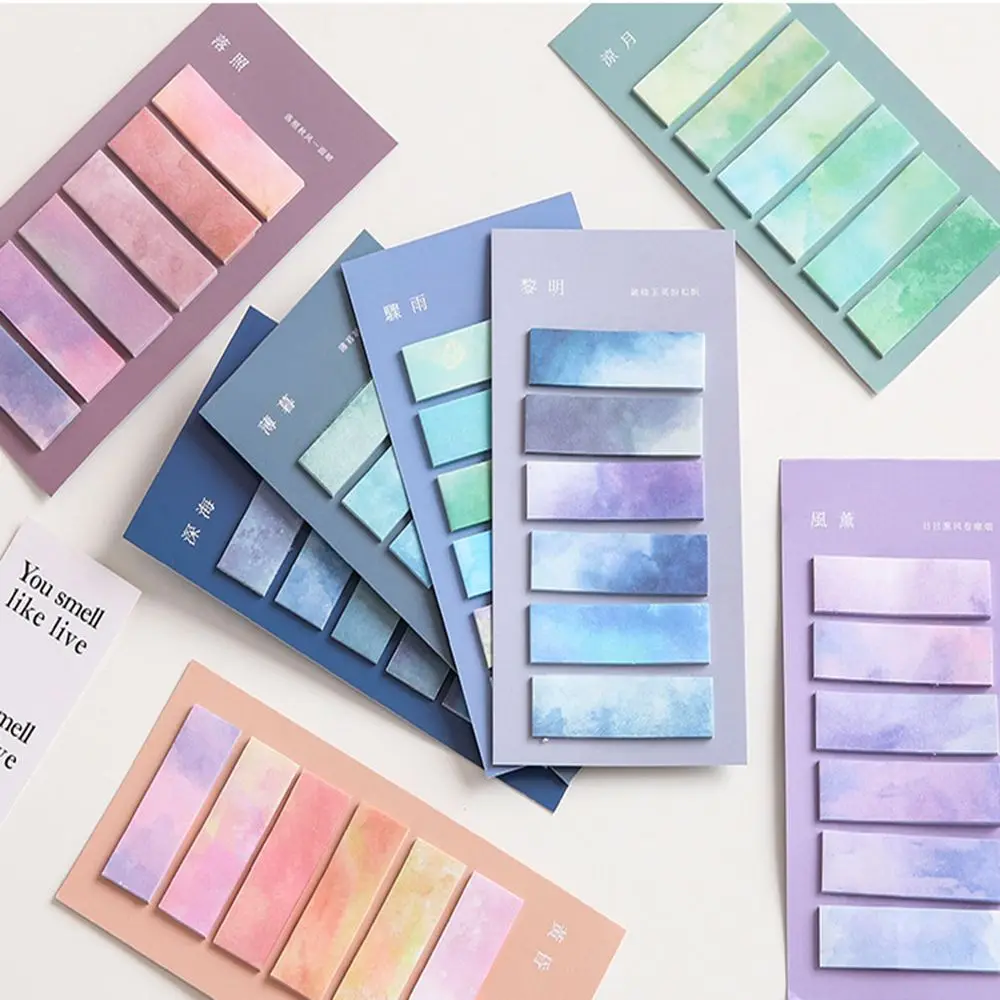 120 Sayfa Morandi Renkli Kırtasiye ​ Kawaii Kitap Ayracı Yapışkan Post It ​ Notlar ​ Kağıt Etiket İndeksi Bloknot