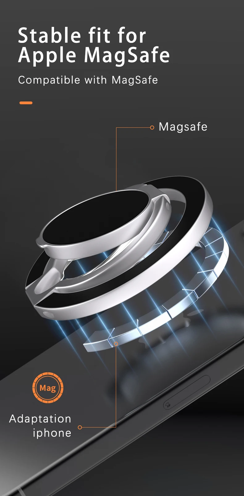 Für Magsafe Handy Griff Doppelseitige Magnetische Ring Telefon Halter Handys Ständer Telefon Zubehör Unterstützung Telefon Grip Tok – Detail 18