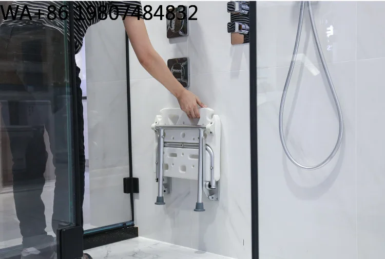 Hot Sale Wall Fold Integrated Storage Bath Bench Waterproof Anti-slip Shower Stool Auxiliary Safety Furniture For Elderly People