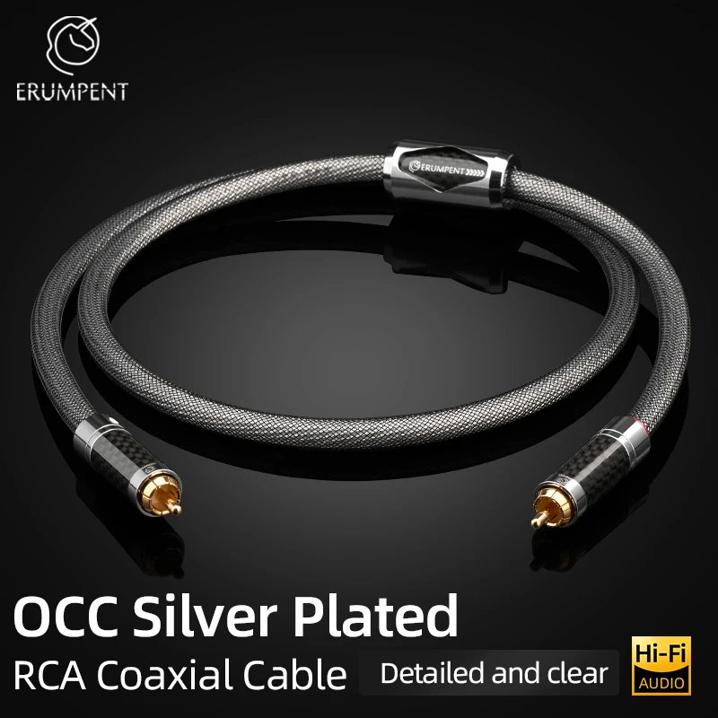 

HiFi Digital Coaxial Audio RCA Cable OCC Silver Plated 75ohm RCA to RCA Subwoofer TV Spdif Audio Cable