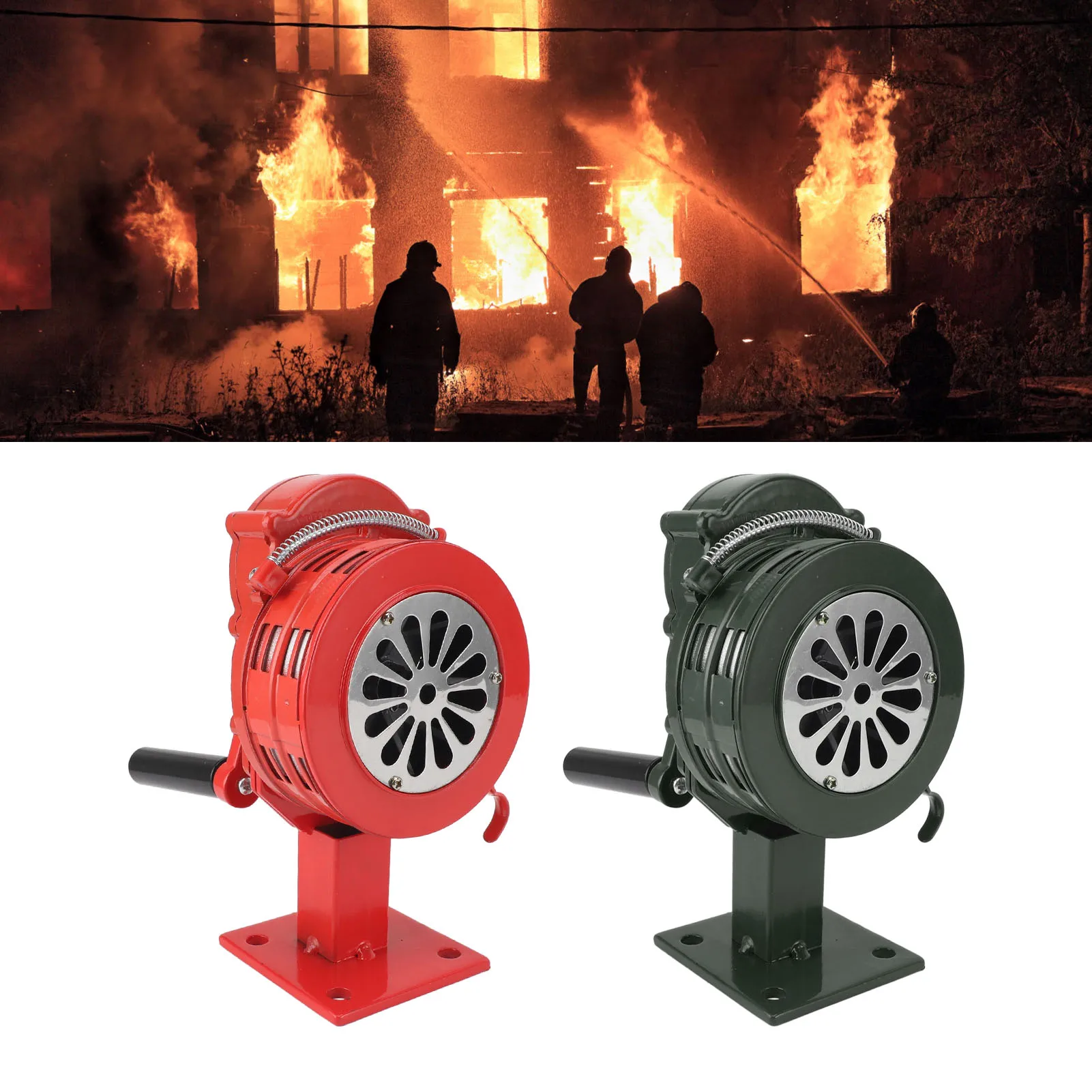 Air Raid Alarm Air Raid Siren Hand Crank Siren Aluminium Alloy 110dB Loud Alarm Air Raid  Siren Horns Alarm for Emergency