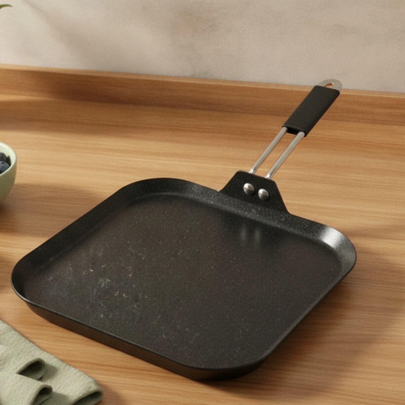 Baking Pan with Handle Versatile Nonstick Baking Pan Cooking Sheet Compact Tray Crispy for Home Cooks, Kitchen view 5