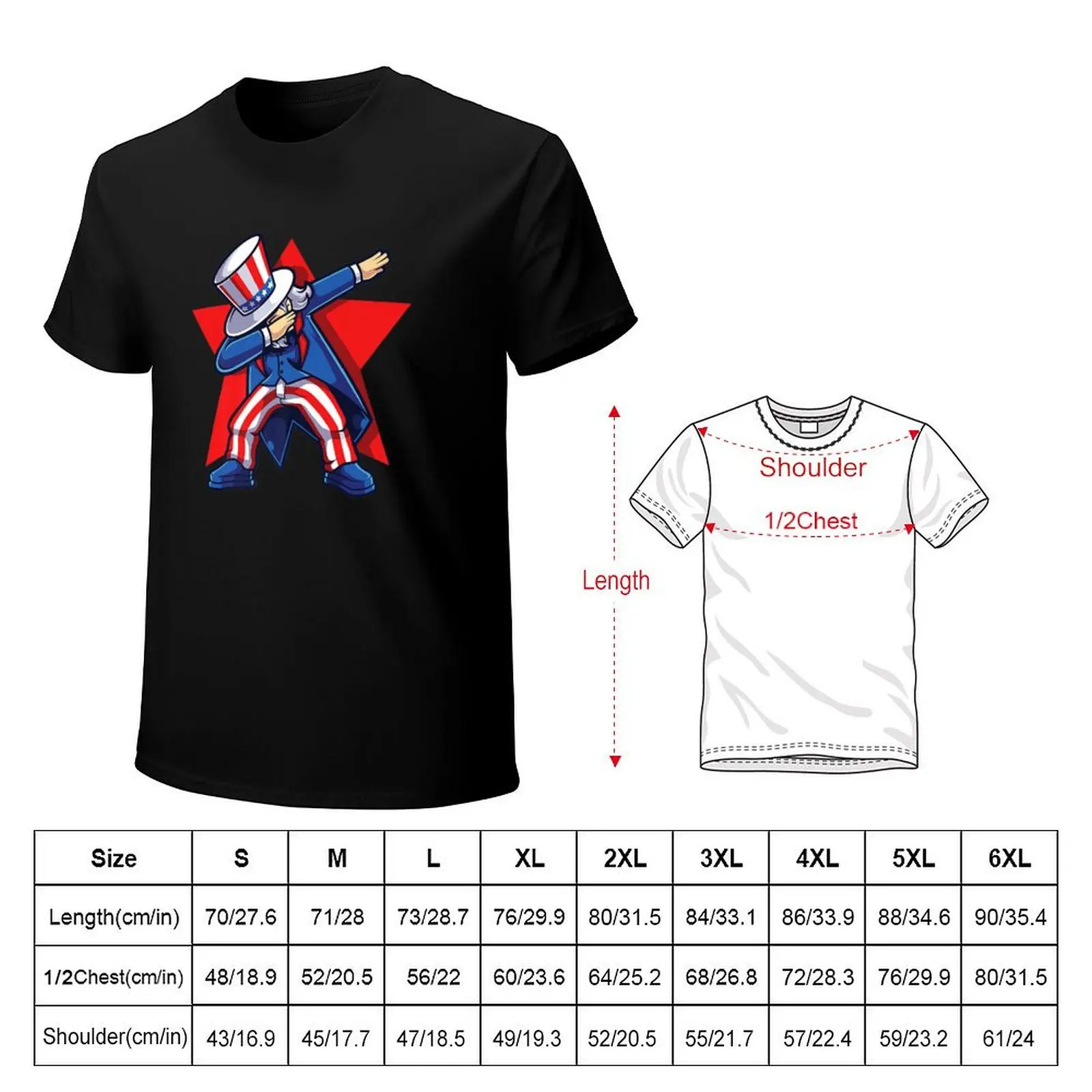 Dabbing Uncle Sam Boys Men Shirt Dab Dance 4th Of July Tee T-Shirt Modern Style Print T-Shirt