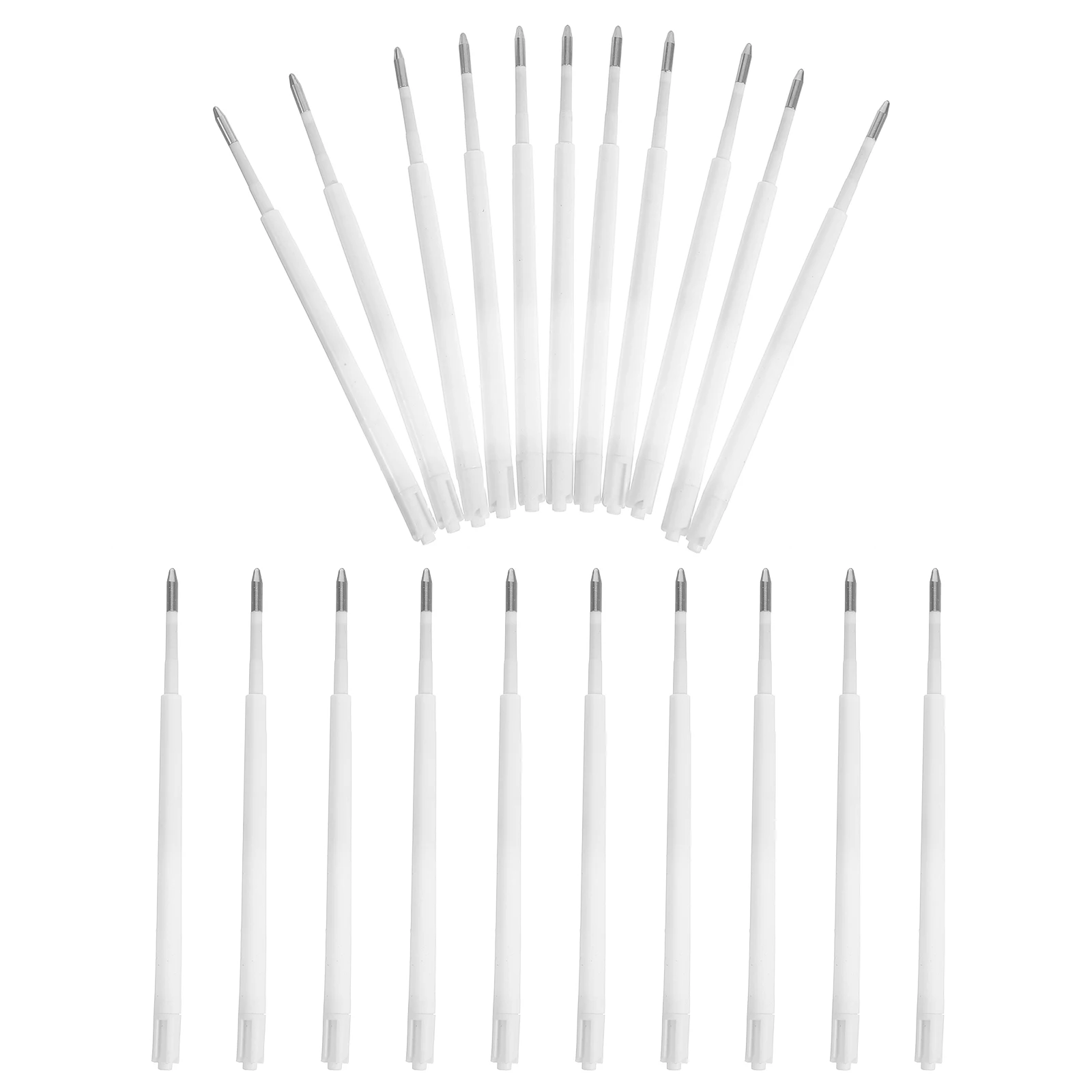 100Pcs Plastic Ballpoint Pen Refills Material Smooth Writing High Capacity Design Black Ink for School Office