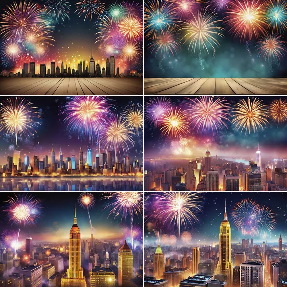 

MOON.QG New Year 2025 Background Photography Fireworks Banner Banner Photocall Backdrop Children Studio Photobooth Accessories