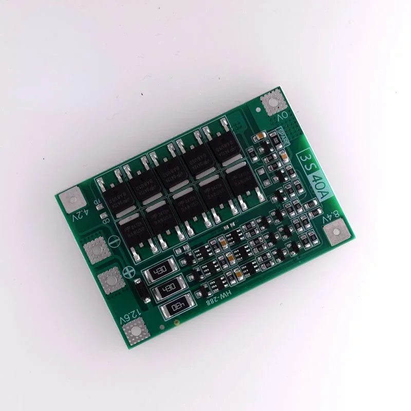 3 series 11.1v 12.6V 18650 lithium battery protection board with balanced 40A current for starting electric drill