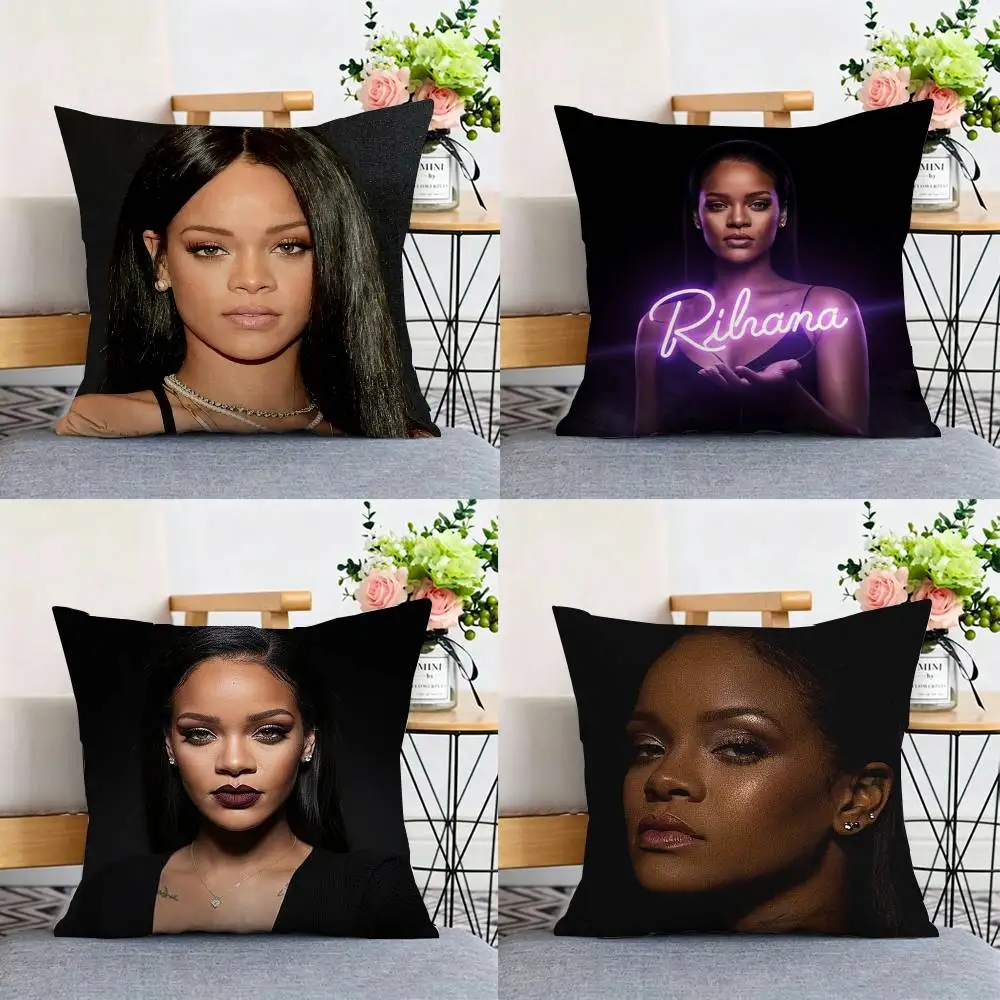 

Hot singer R-Rihannas Double-sided print Pillow Case Pattern Printed Pillowcase For Living Room Sofa Cushion Cover
