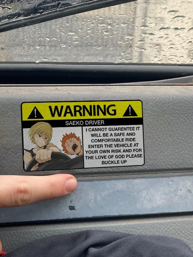 13cm for Tanaka Saeko Car Stickers Sunscreen Anime Warning Decals Campervan Accessories Exterior Parts Sticker Products Stylish,