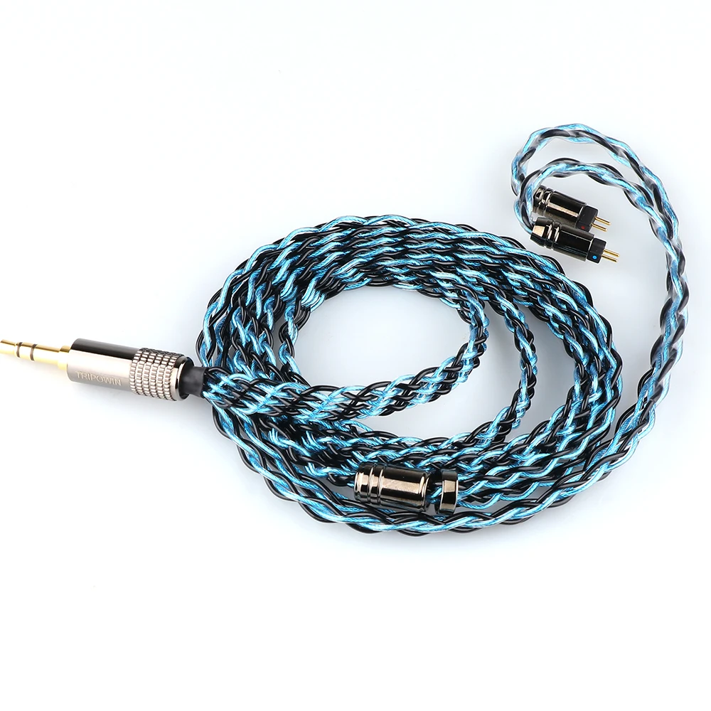 Tripowin Danube Cable 8 Core Silver-plated OCC Copper+32 Wire Braided Earphone IEM Cable with PVC Outer Layer 28 AWG