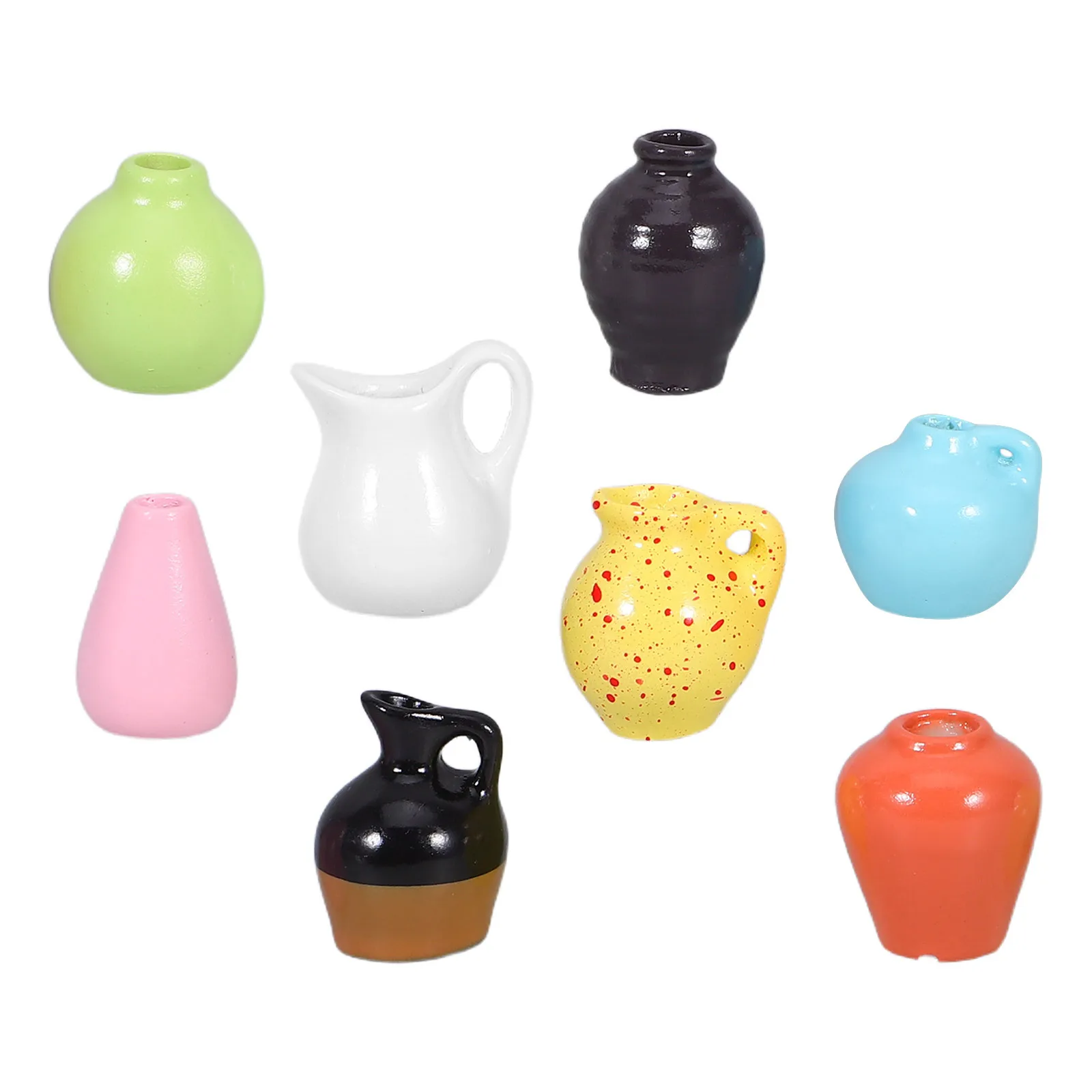 

8Pcs Ceramic Vase Magnets Miniature Resin Decorative Fridge Attachable Small Bud Vases for Desk Home Wedding Table Centerpiece