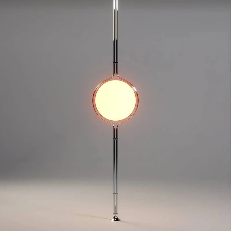 Nordic Creative Chromium Metal Floor Lamp White Yellow Acrylic Ball Stand up Lamp Bauhaus Retro Hotel Lamp Room Sofa Decoration