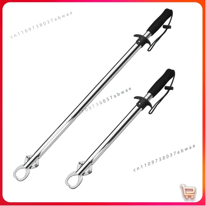 Howell New Extended Stainless Steel Fish Gripper 45cm 80cm Heavy-Duty Trolling Fishing Bass Fish-Friendly Secure Clamping Tool