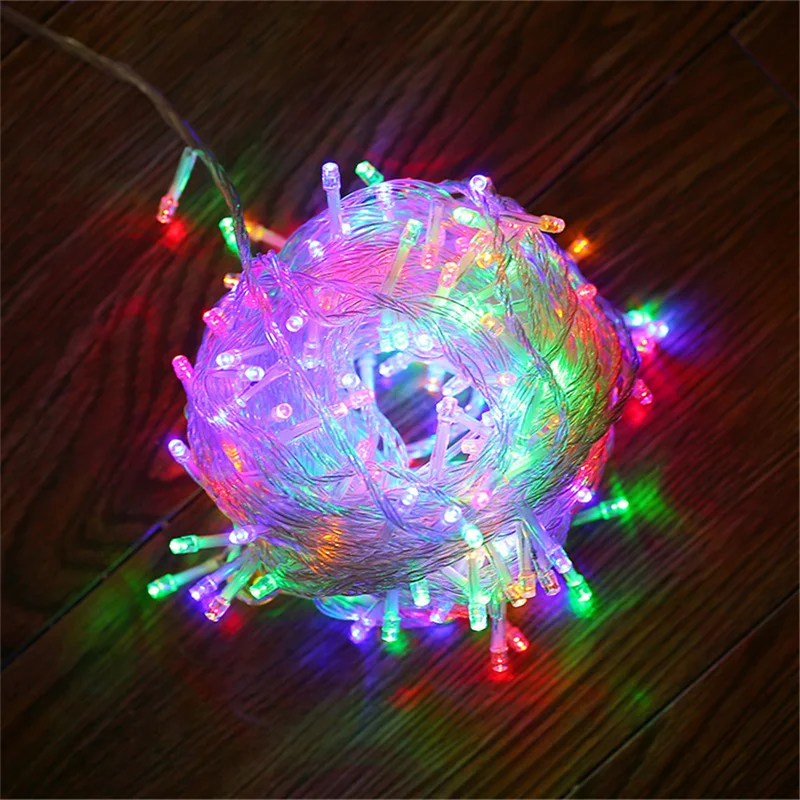 Led Fairy Strings Light Outdoor Waterdichte Slinger Eu 220V 5M 10M 40/100led Voor Kerstfeest Bruiloft Verjaardag Decoratie Lamp