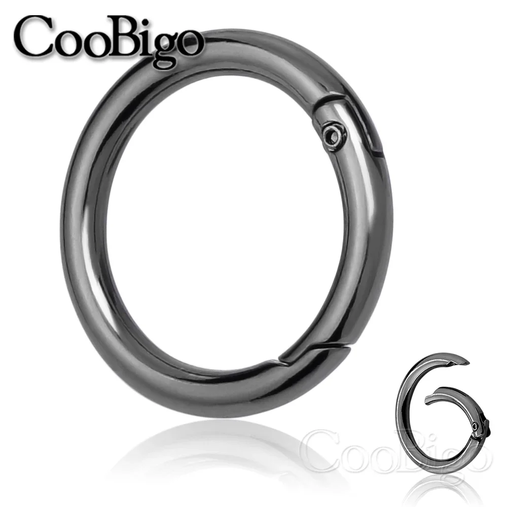 1 pz O Ring in metallo chiusura a molla moschettone rotondo portachiavi borsa clip moschettone animali domestici fibbie a catena connettore gioielli fai da te creazione artigianale