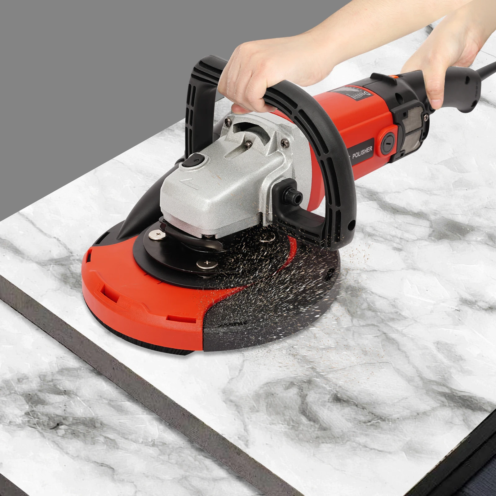 

1580w Grinding Machine Adjustable Speed Hand Concrete Grinder Set Dust-Free Grinding Machine Granite Marble Grinder