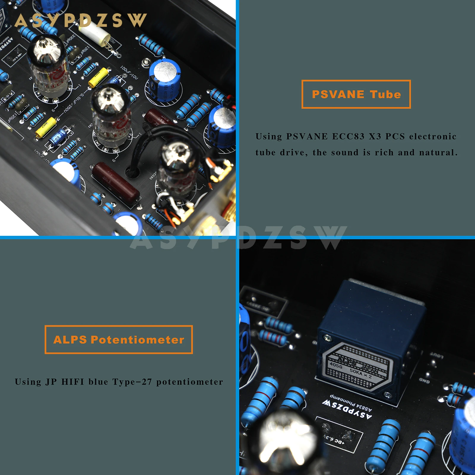 ASYPDZSW HIFI Split ECC83 Type-MM AS834 Tube Phono amplifier Base en EAR834 con control de volumen