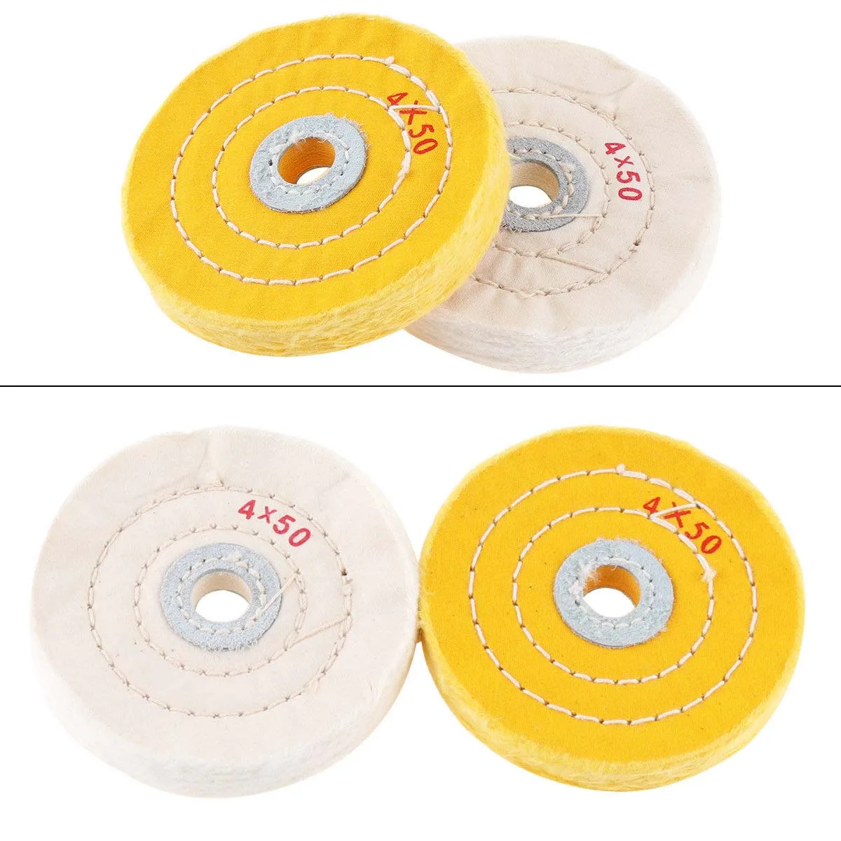 White Polishing Wheels Polishing Set Soft Yellow 15mm Buffing Flannelette For metal For Bench Grinder Practical
