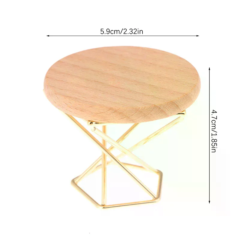 1/12 Dollhouse Simulation Coffee Table Round Tea Table Model Funiture Accessories For Doll House Decor Kids Pretend Play Toys