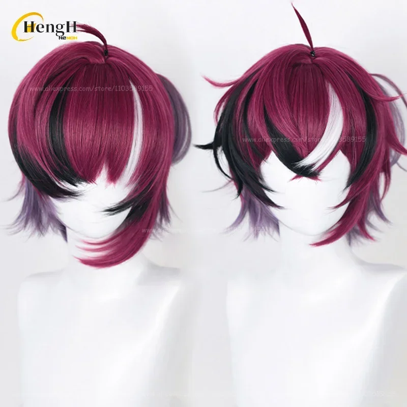 In Stock Anime Synthetic Doppio Dropscythe Short 30cm Gradient Cosplay Anime Wig Heat Resistant Hair Halloween Wigs + A Wig Cap