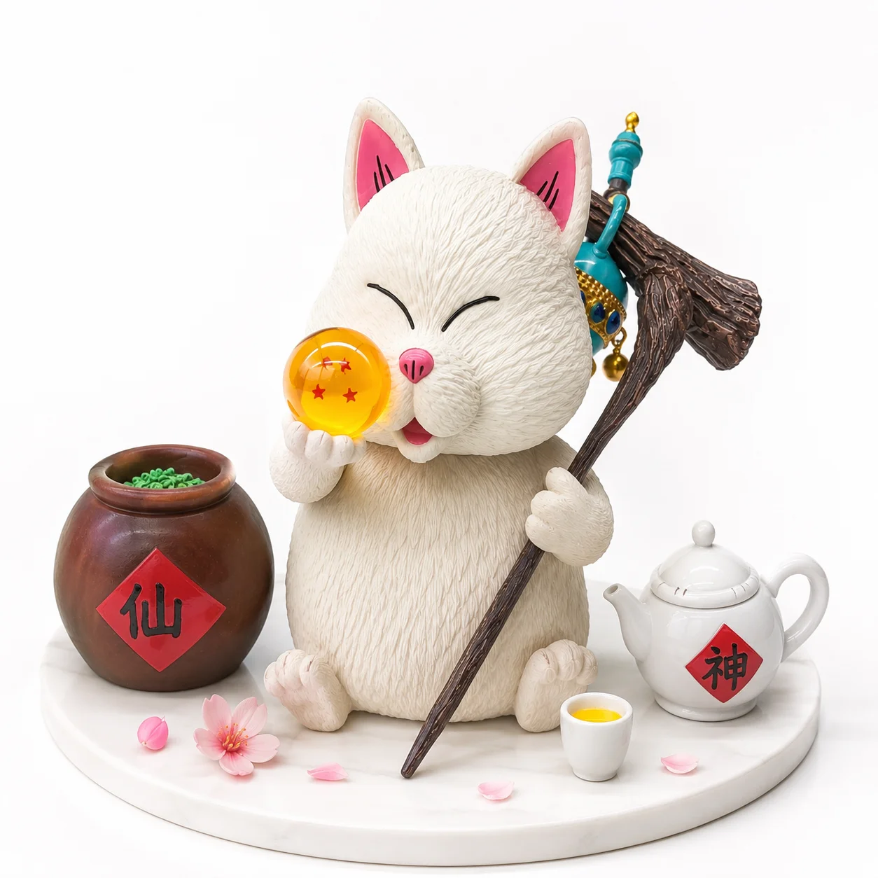 Figuras de Dragon Ball de 15cm, figuras de acción de gato SENZU BEAN, modelo Kawaii de PVC, muñecos de colección, juguetes, regalos de cumpleaños