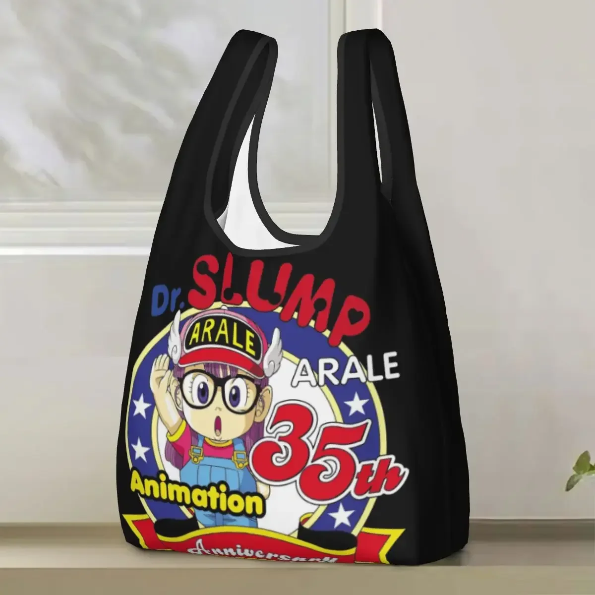 Cute Dr.Slump Robot Girl Arale Hoyoyo Shopping Bag Portable Tote Bags Foldable Shoulder Shopper Bag Groceries Handbag