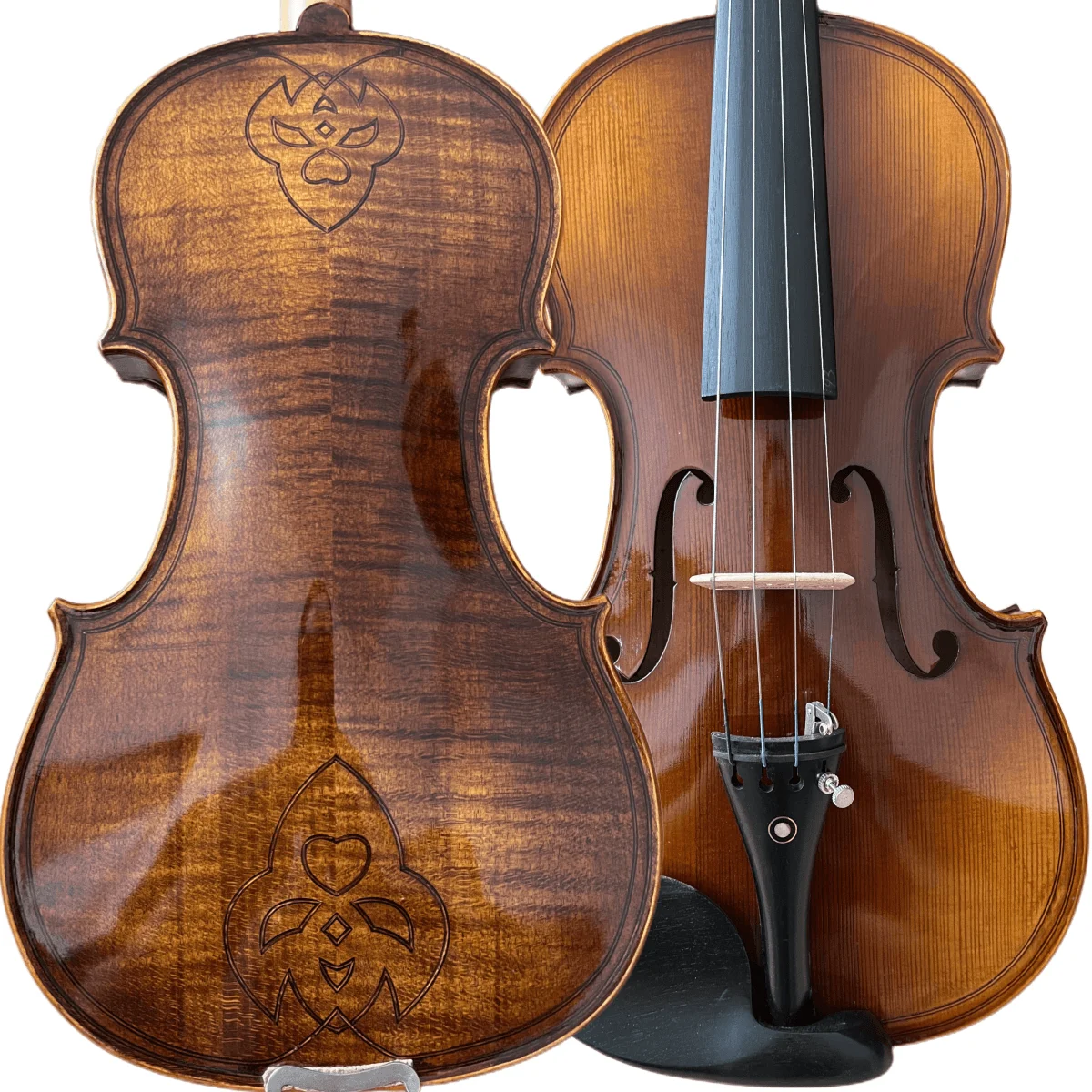 4/4 Handmade Pattern Violin Handmade Double Thread Craft Italian Tiger Pattern