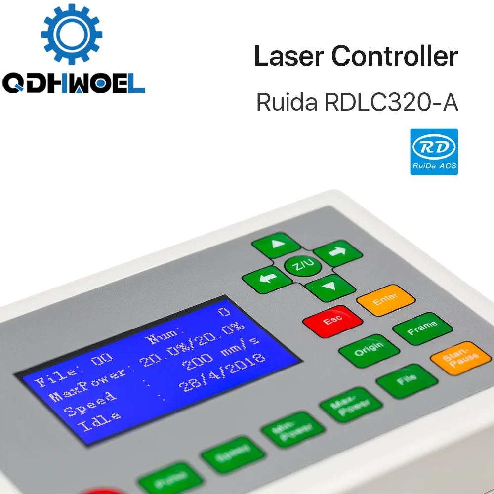 Панель контроллера лазера CO2 QDHWOEL для Ruida RDC6445G RDC6442S RDLC320-A Панель дисплея станка для лазерной резки с ЧПУ