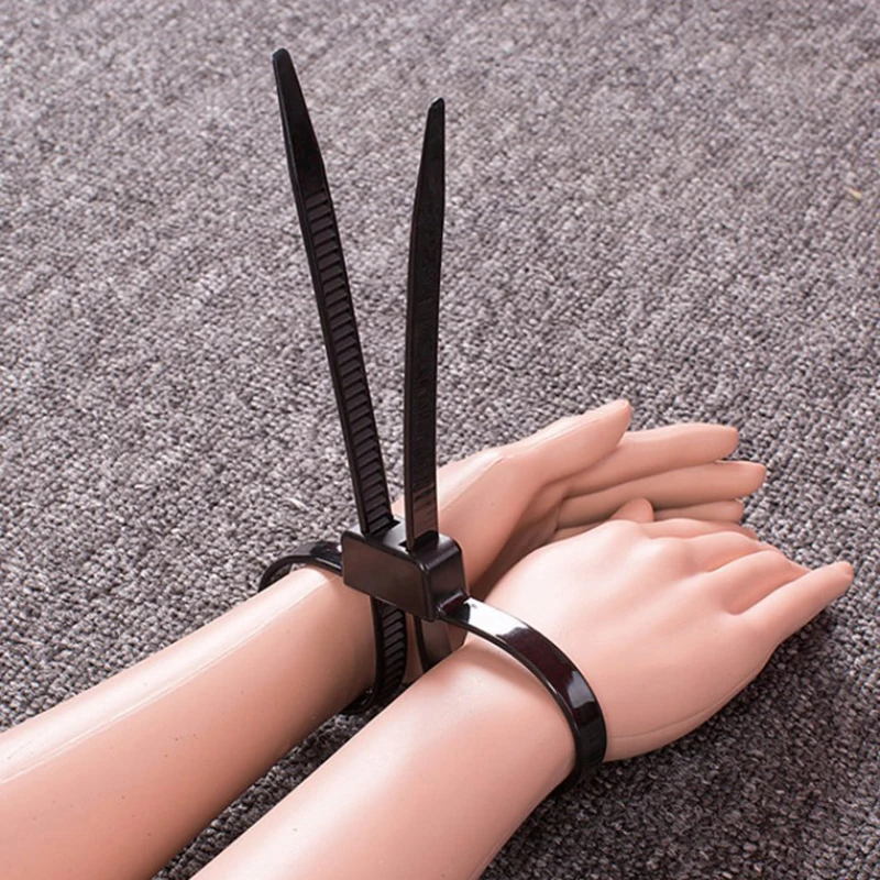 ● Flex Cuffs Plastic Nylon Disposable Zip Tie Handcuffs Toughness Cable Handcuff Public Security Enforcement Gardening